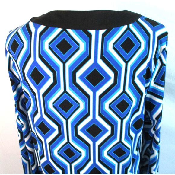 Michael Kors Women's Blue Long Sleeve Stretch Tis Shirt Size Medium - Picture 6 of 9